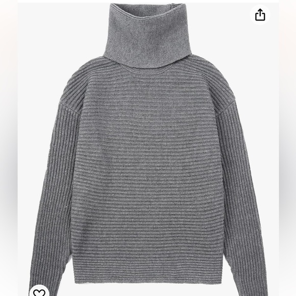 14. Loveimgs Outfits Ribbed Knit Long Sleeve Turtleneck Midi Pencil Skirt Set - Picture 5 of 16